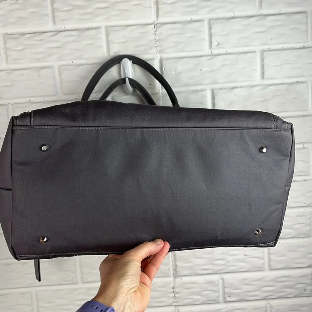 PACAPOD MIRANO DIAPER BAG LARGE GRAY COATED CANVAS CROSSBODY